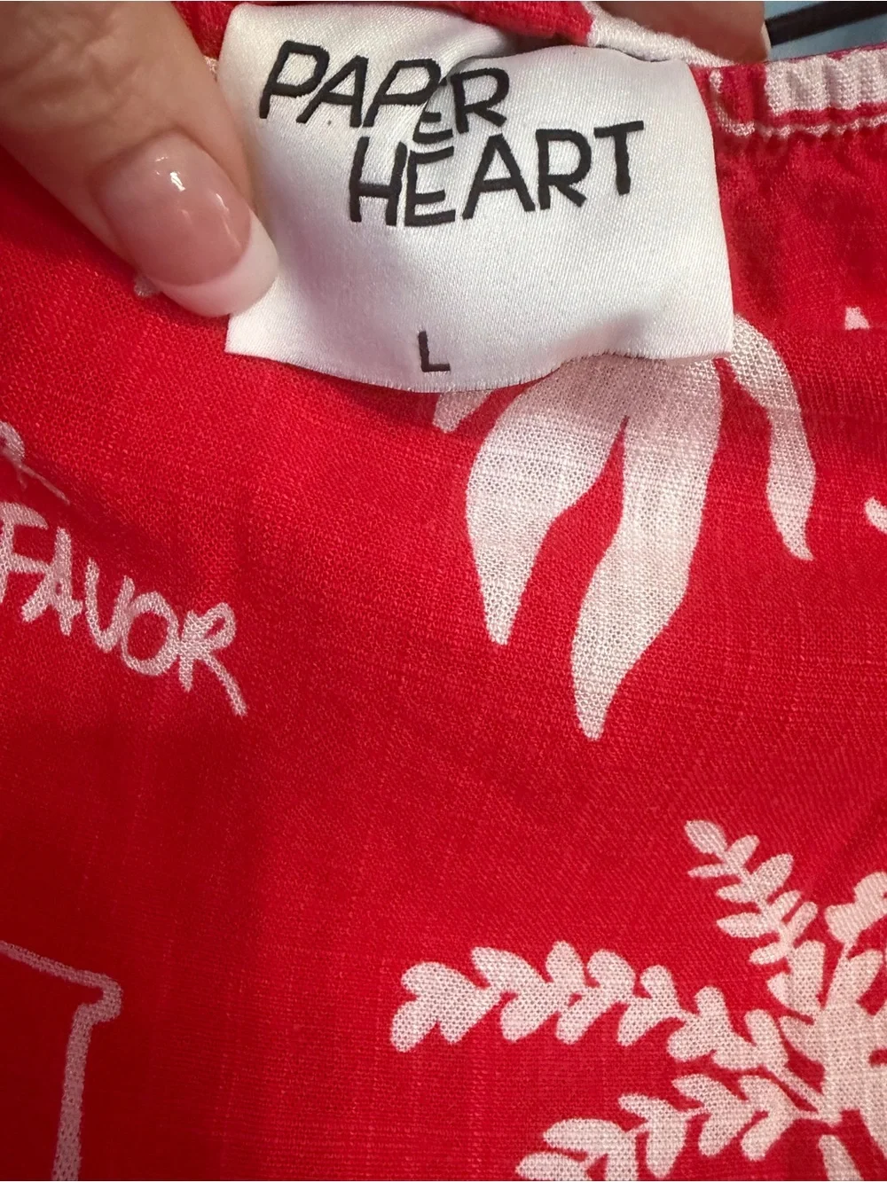 ANTHROPOLOGIE Paper Heart Red Resort Print Maxi Dress, Size Large - Picture 6 of 14